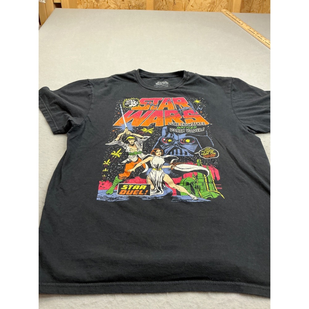 Star Wars Mad‎ Engine T-Shirt Star Duel Comic Graphic Black Size L Sci-Fi Retro
